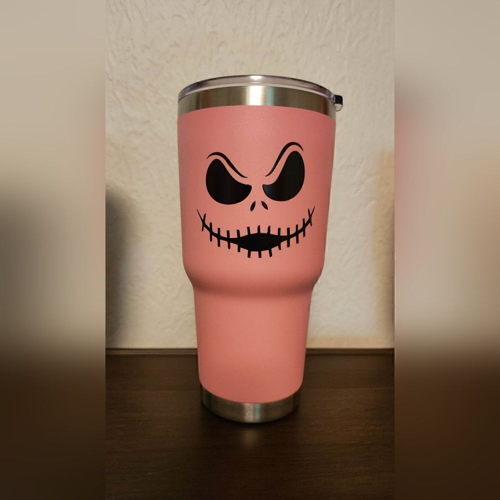 Jack Skellington 32 ounce Stainless Steel Tumbler Pink